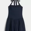 Neckholder-Minikleid mit tiefer Taille