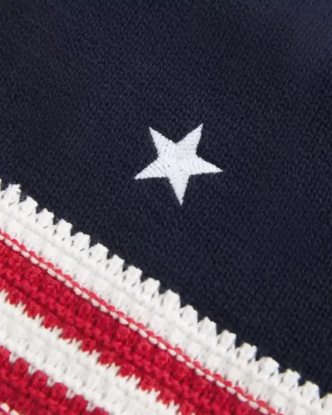 Neckholder-Top im Häkelstil mit amerikanischem Flaggenmuster Neckholder-Top im Häkelstil mit amerikanischem Flaggenmuster
