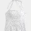 Neckholder-Top mit Plissierung und offenem Rücken Neckholder-Top mit Plissierung und offenem Rücken