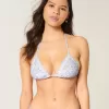 Neckholder-Triangel-Bikinioberteil mit Häkelbesatz