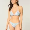 Neckholder-Triangel-Bikinioberteil mit Häkelbesatz