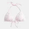 Neckholder-Triangel-Bikinioberteil mit Häkelbesatz