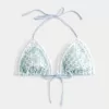 Neckholder-Triangel-Bikinioberteil mit Häkelbesatz