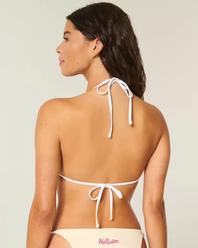 Neckholder-Triangel-Bikinioberteil mit Spring Break-Grafik Neckholder-Triangel-Bikinioberteil mit Spring Break-Grafik
