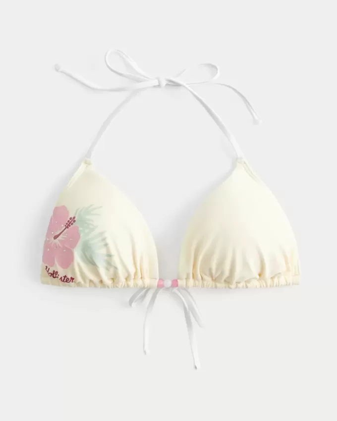 Neckholder-Triangel-Bikinioberteil mit Spring Break-Grafik Neckholder-Triangel-Bikinioberteil mit Spring Break-Grafik