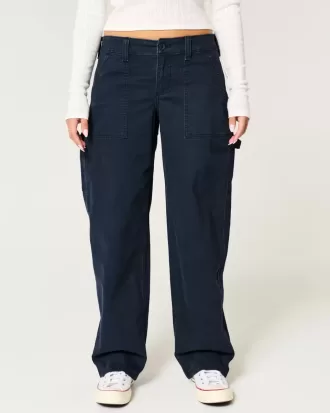 Niedrig geschnittene, konisch zulaufende Baggy-Zimmermannshose