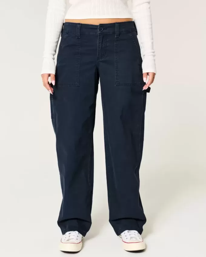 Niedrig geschnittene, konisch zulaufende Baggy-Zimmermannshose Niedrig geschnittene, konisch zulaufende Baggy-Zimmermannshose