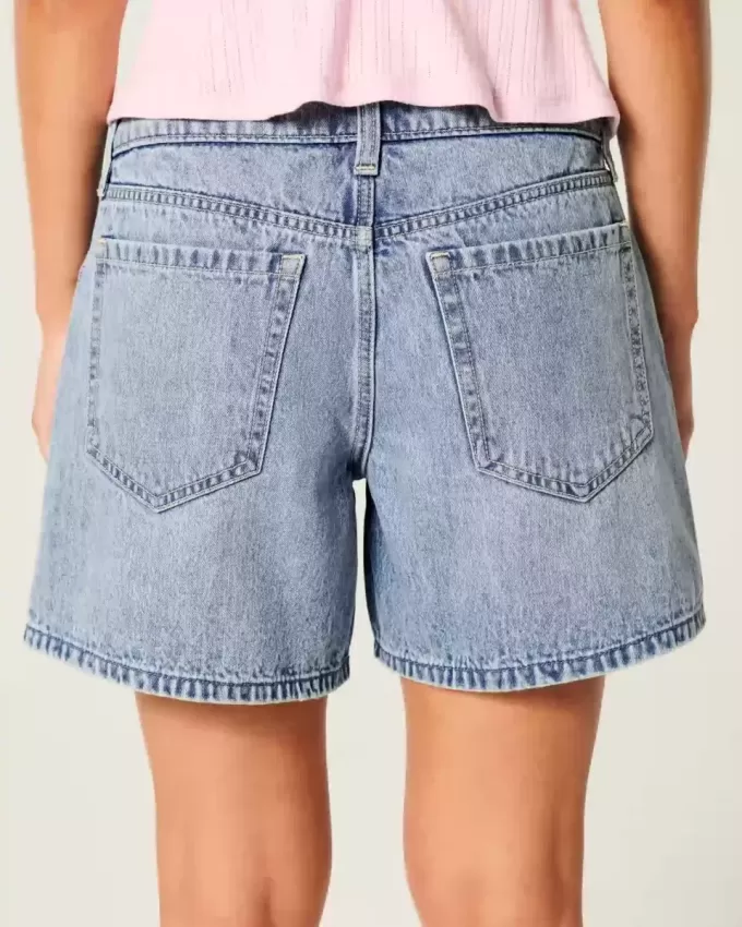 Niedrige, mittelhohe Jeansshorts mit Umschlagbund, 12,7 cm Niedrige, mittelhohe Jeansshorts mit Umschlagbund, 12,7 cm