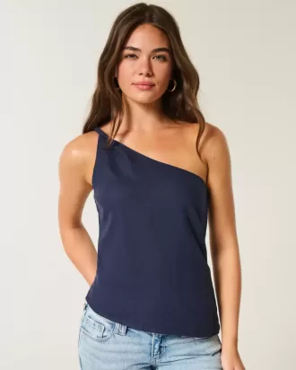 One-Shoulder-Top aus Leinenmischung One-Shoulder-Top aus Leinenmischung