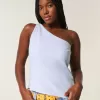 One-Shoulder-Top aus Leinenmischung One-Shoulder-Top aus Leinenmischung
