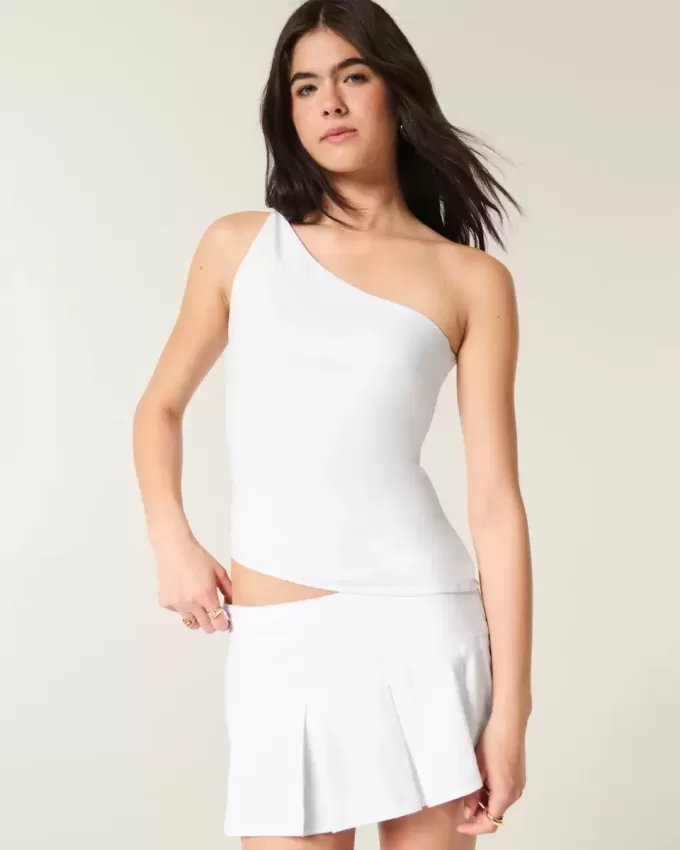 One-Shoulder-Top aus Leinenmischung One-Shoulder-Top aus Leinenmischung
