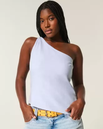 One-Shoulder-Top aus Leinenmischung One-Shoulder-Top aus Leinenmischung