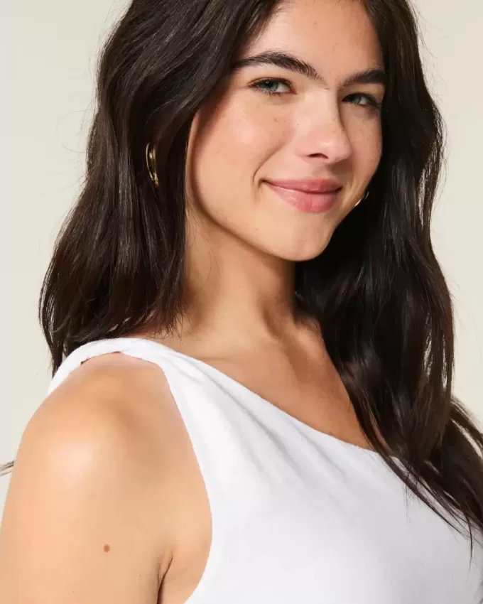 One-Shoulder-Top aus Leinenmischung One-Shoulder-Top aus Leinenmischung