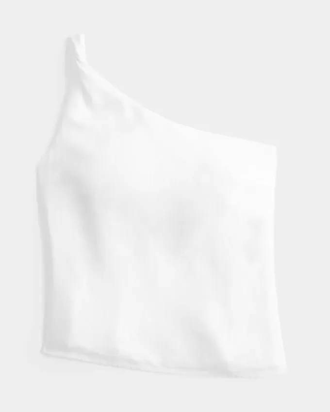 One-Shoulder-Top aus Leinenmischung One-Shoulder-Top aus Leinenmischung