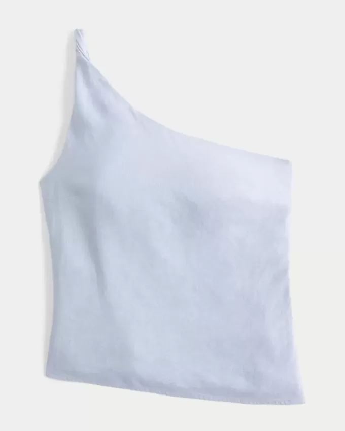 One-Shoulder-Top aus Leinenmischung One-Shoulder-Top aus Leinenmischung