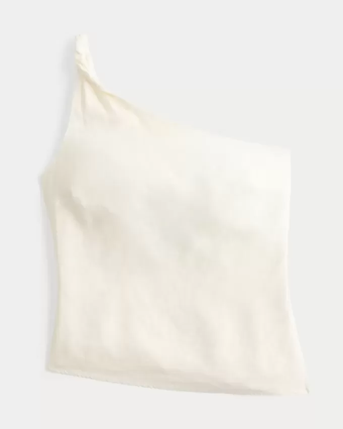 One-Shoulder-Top aus Leinenmischung One-Shoulder-Top aus Leinenmischung