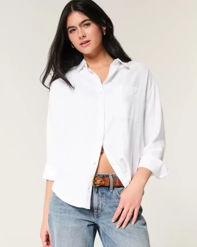 Oversize-Hemd aus Leinenmischung Oversize-Hemd aus Leinenmischung