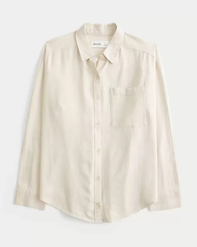 Oversize-Hemd aus Leinenmischung Oversize-Hemd aus Leinenmischung