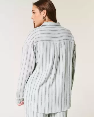 Oversize-Hemd aus Leinenmischung