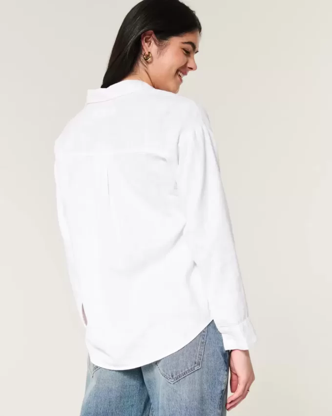 Oversize-Hemd aus Leinenmischung Oversize-Hemd aus Leinenmischung