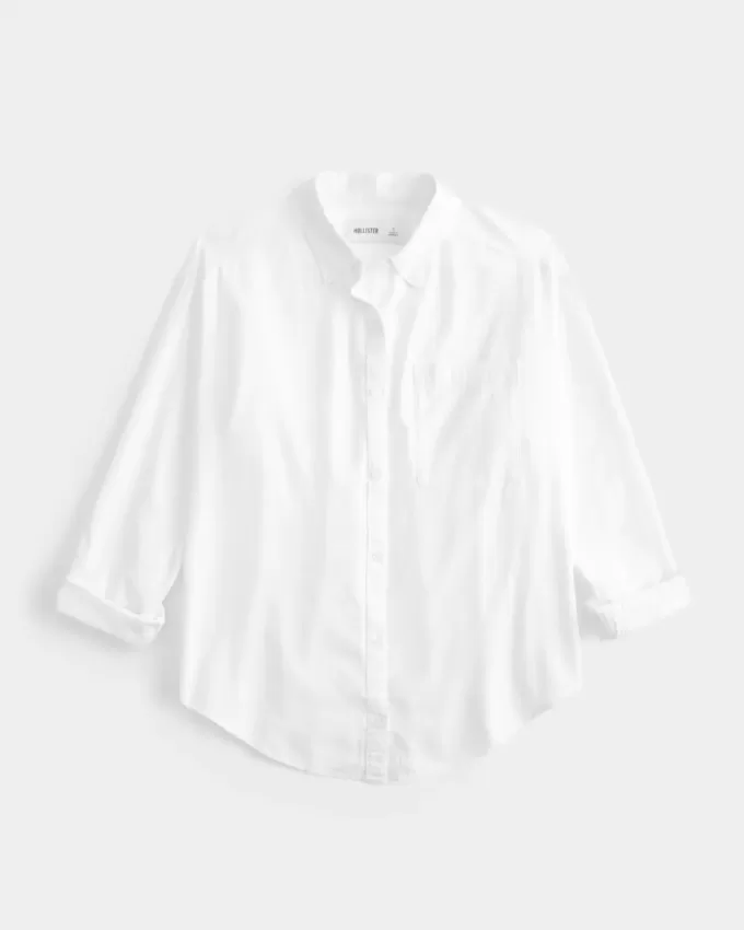 Oversize-Hemd aus Leinenmischung Oversize-Hemd aus Leinenmischung