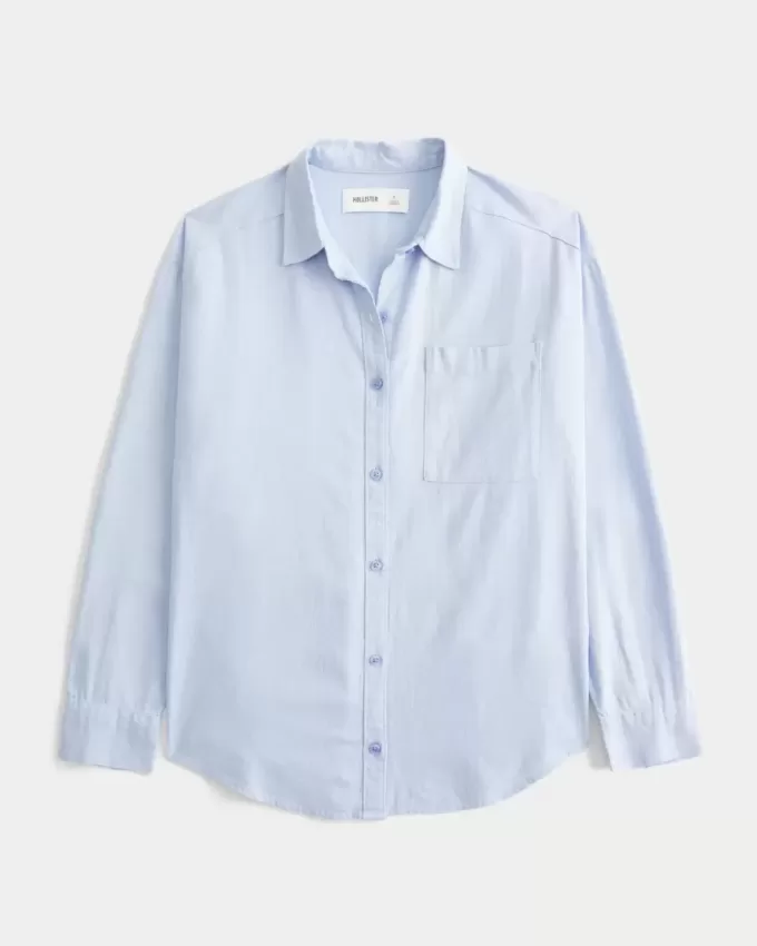 Oversize-Hemd aus Leinenmischung Oversize-Hemd aus Leinenmischung