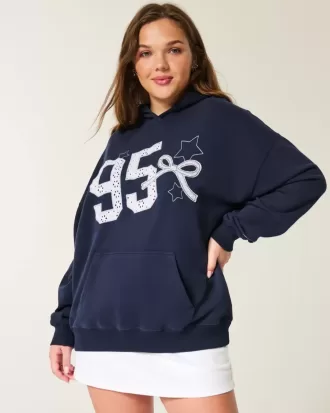 Oversize-Hoodie mit College-Grafik