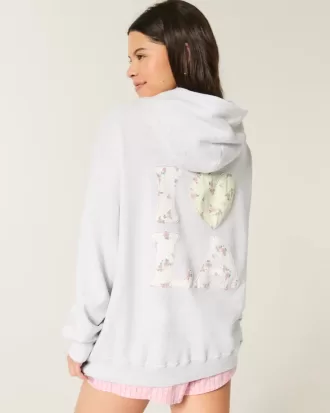 Oversize-Hoodie mit „I Heart LA“-Grafik