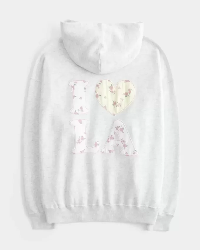 Oversize-Hoodie mit „I Heart LA“-Grafik Oversize-Hoodie mit „I Heart LA“-Grafik
