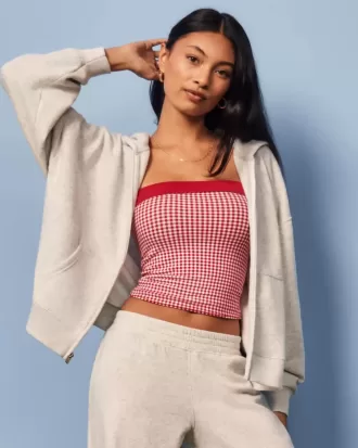 Oversize-Kapuzenpullover mit Reißverschluss