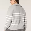 Oversize-Pullover mit Grafik und halbem Reißverschluss Oversize-Pullover mit Grafik und halbem Reißverschluss