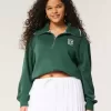 Oversize-Pullover mit NYC-Grafik und halbem Reißverschluss Oversize-Pullover mit NYC-Grafik und halbem Reißverschluss