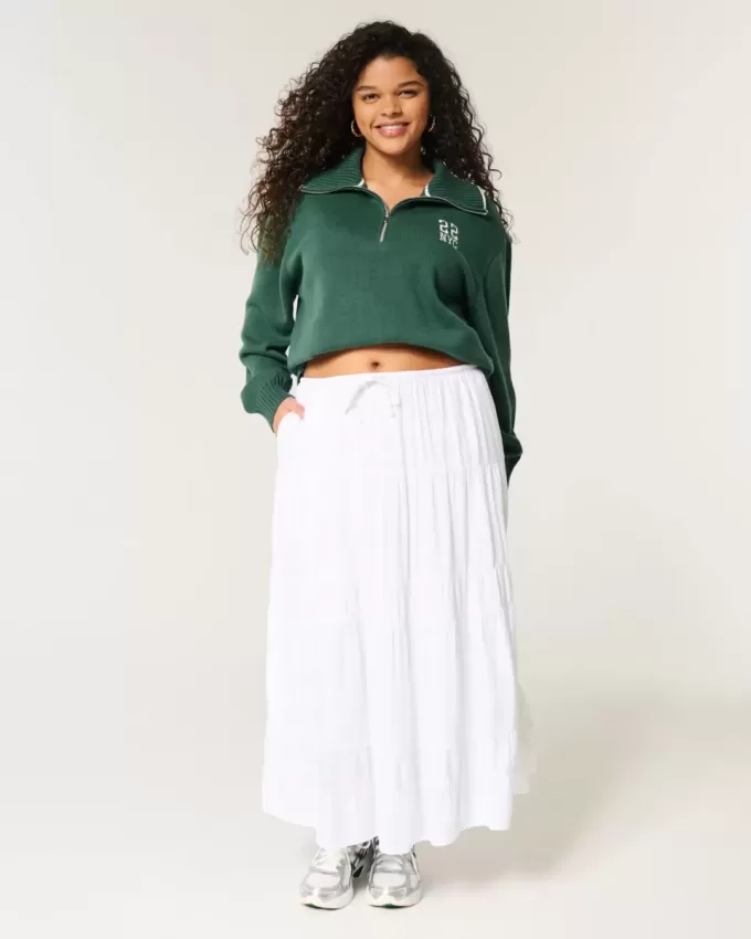 Oversize-Pullover mit NYC-Grafik und halbem Reißverschluss Oversize-Pullover mit NYC-Grafik und halbem Reißverschluss