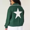 Oversize-Pullover mit NYC-Grafik und halbem Reißverschluss Oversize-Pullover mit NYC-Grafik und halbem Reißverschluss