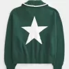 Oversize-Pullover mit NYC-Grafik und halbem Reißverschluss Oversize-Pullover mit NYC-Grafik und halbem Reißverschluss
