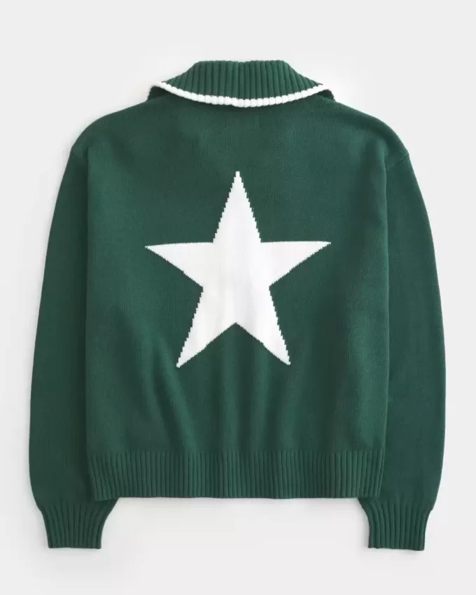 Oversize-Pullover mit NYC-Grafik und halbem Reißverschluss Oversize-Pullover mit NYC-Grafik und halbem Reißverschluss
