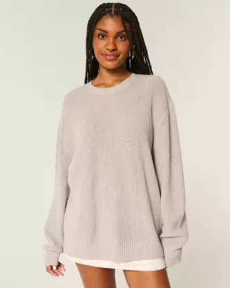Oversize-Pullover mit Rundhalsausschnitt
