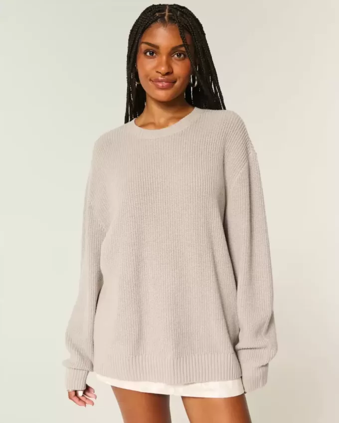 Oversize-Pullover mit Rundhalsausschnitt Oversize-Pullover mit Rundhalsausschnitt