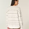 Oversize-Pullover mit Rundhalsausschnitt und Herzmuster Oversize-Pullover mit Rundhalsausschnitt und Herzmuster
