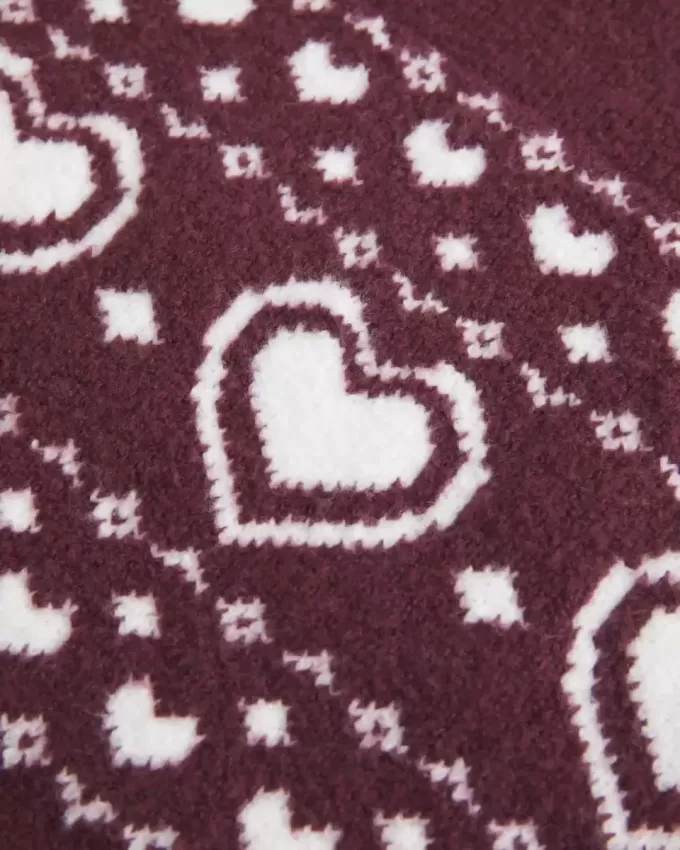 Oversize-Pullover mit Rundhalsausschnitt und Herzmuster Oversize-Pullover mit Rundhalsausschnitt und Herzmuster