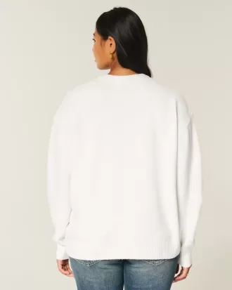 Oversize-Pullover mit Rundhalsausschnitt und Teddybär-Grafik Oversize-Pullover mit Rundhalsausschnitt und Teddybär-Grafik
