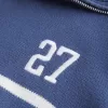 Oversize-Pullover mit Zahlengrafik und halbem Reißverschluss Oversize-Pullover mit Zahlengrafik und halbem Reißverschluss