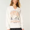 Oversize-Sweatshirt mit Grafik und eingekerbtem Ausschnitt der University of Texas Oversize-Sweatshirt mit Grafik und eingekerbtem Ausschnitt der University of Texas