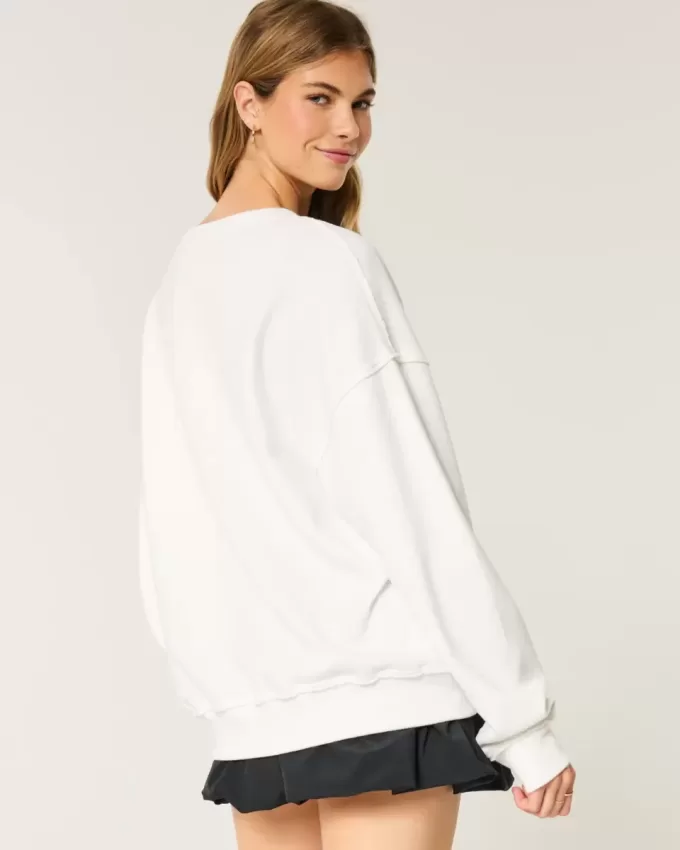 Oversize-Sweatshirt mit Grafik und eingekerbtem Ausschnitt der University of Texas Oversize-Sweatshirt mit Grafik und eingekerbtem Ausschnitt der University of Texas