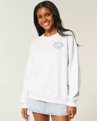 Oversize-Sweatshirt mit Rundhalsausschnitt und Grafik für den Abschlussjahrgang 2025
