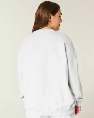 Oversize-Sweatshirt mit Rundhalsausschnitt und Herzgrafik