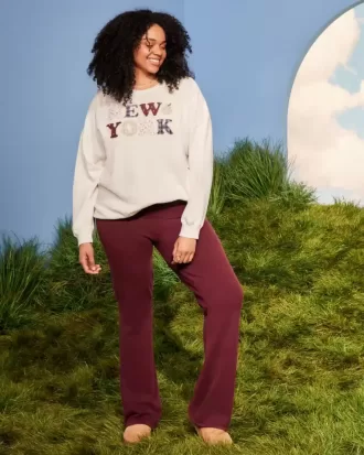 Oversize-Sweatshirt mit Rundhalsausschnitt und New York-Grafik