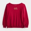 Oversize-Sweatshirt mit schulterfreiem Schnitt und Grafik zum Mondneujahr Oversize-Sweatshirt mit schulterfreiem Schnitt und Grafik zum Mondneujahr