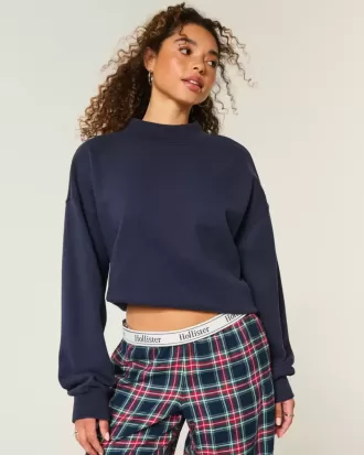 Oversize-Sweatshirt mit Stehkragen