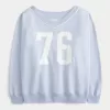 Oversize-Sweatshirt mit V-Ausschnitt und Zahlengrafik Oversize-Sweatshirt mit V-Ausschnitt und Zahlengrafik